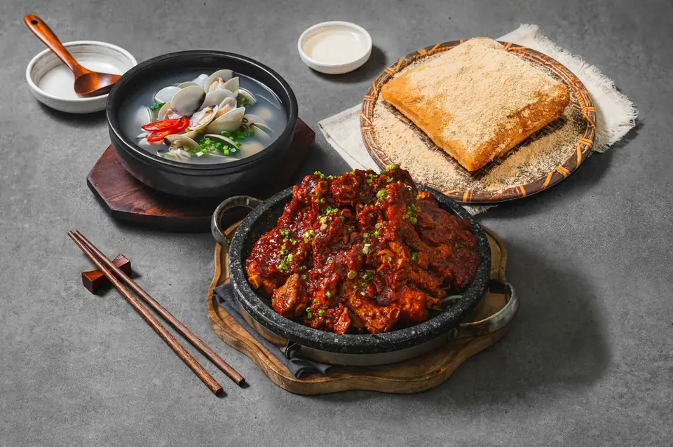 고봉당 양념 등갈비 떡 세트 메뉴
